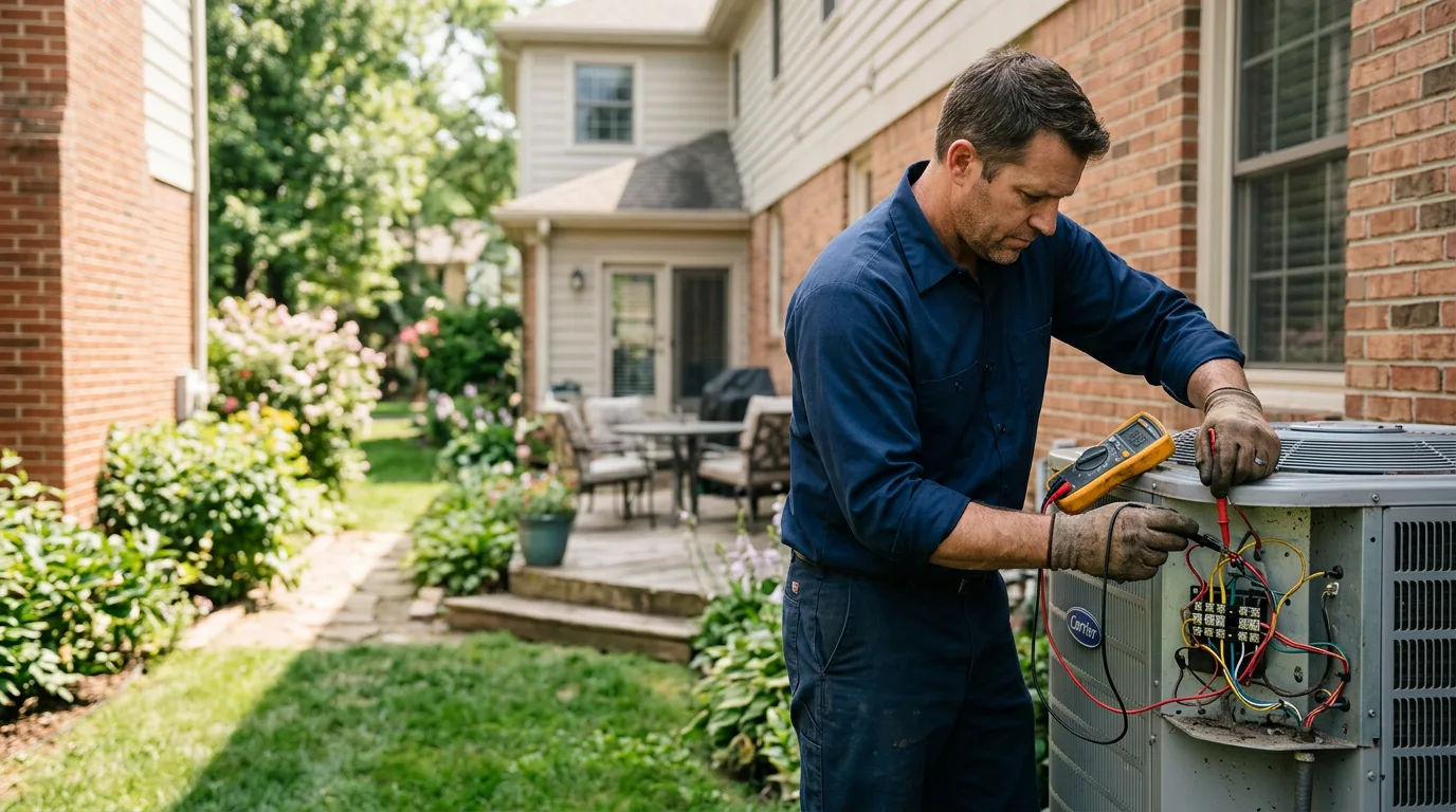 HVAC technician working near Edmond, OK